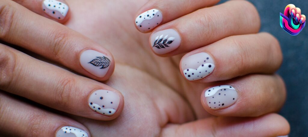 White Negative-Space Nail Art