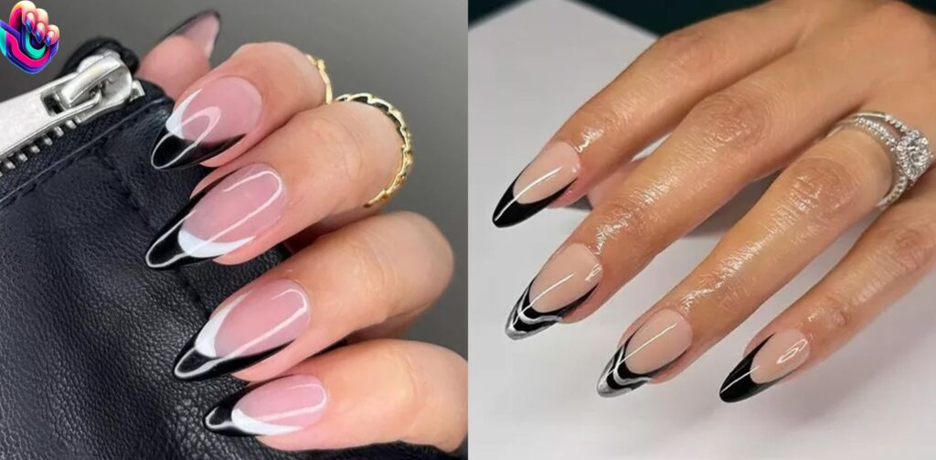 Black French Manicure 