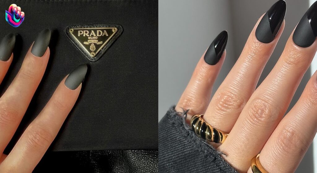 Black Matte Nail Design